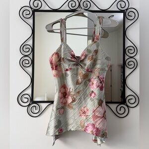 Vintage iZ Byer California Y2K Floral Satin Top
